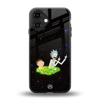 rick and morty fo aesthetic back phone cover | glass case for iphone 16