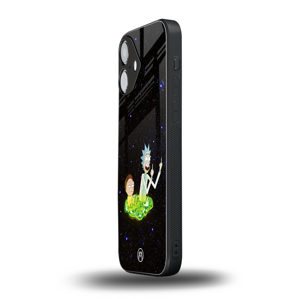 rick and morty fo aesthetic back phone cover | glass case for iphone 16