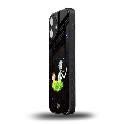 rick and morty fo aesthetic back phone cover | glass case for iphone 16