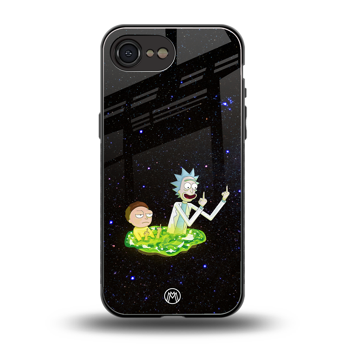 rick and morty fo aesthetic back phone cover | glass case for iphone 16e
