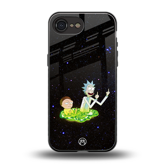 rick and morty fo aesthetic back phone cover | glass case for iphone 16e