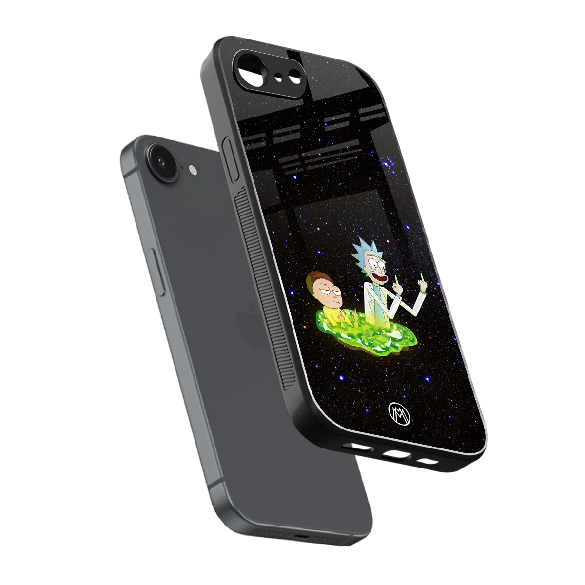 rick and morty fo aesthetic back phone cover | glass case for iphone 16e