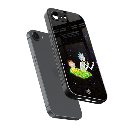 rick and morty fo aesthetic back phone cover | glass case for iphone 16e