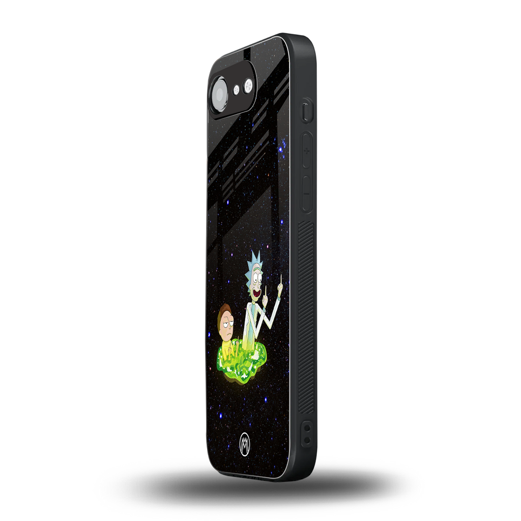 rick and morty fo aesthetic back phone cover | glass case for iphone 16e
