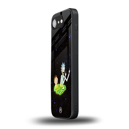 rick and morty fo aesthetic back phone cover | glass case for iphone 16e