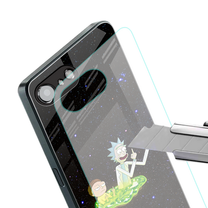 rick and morty fo aesthetic back phone cover | glass case for iphone 16e