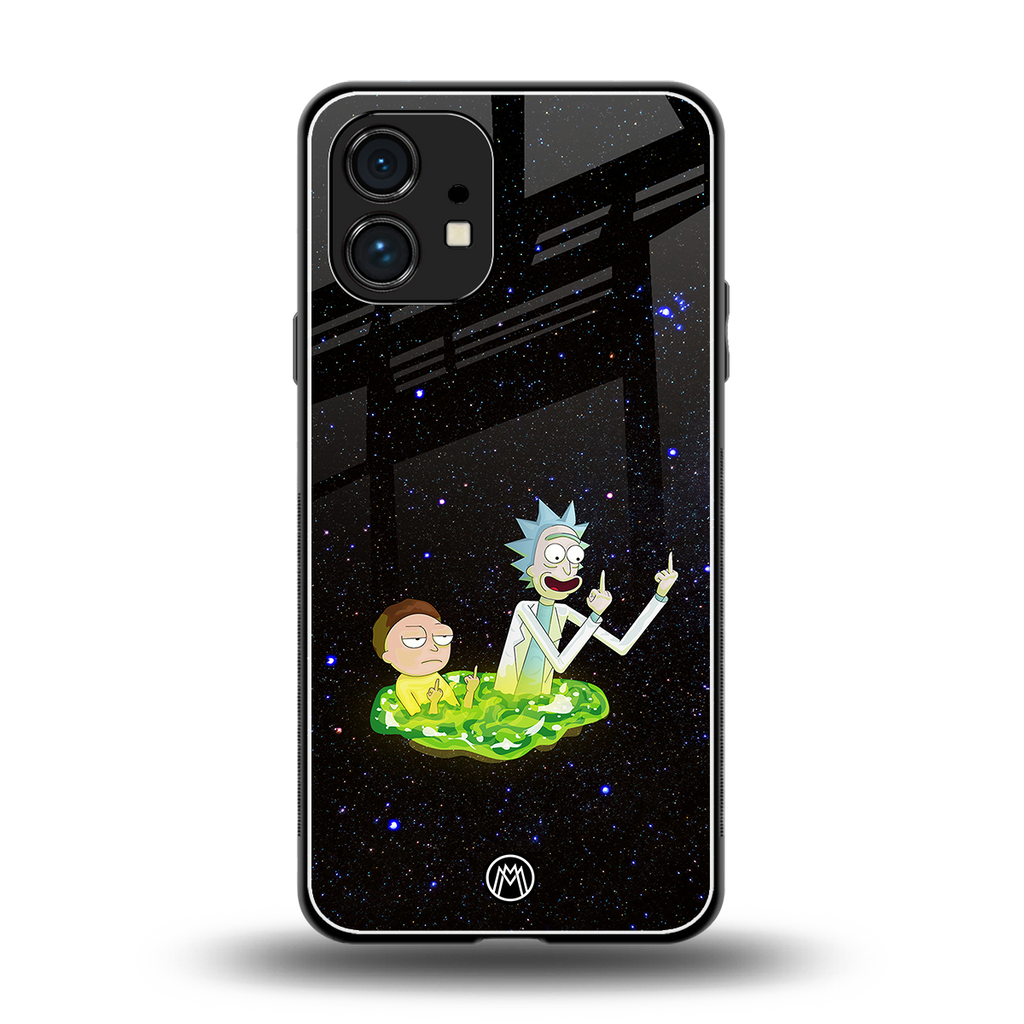 rick and morty fo aesthetic back phone cover | glass case for nothing phone 1