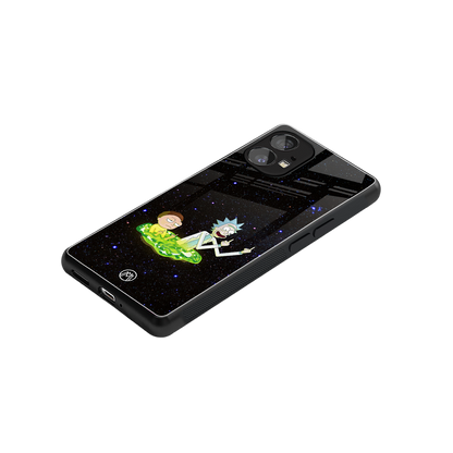 rick and morty fo aesthetic back phone cover | glass case for nothing phone 1