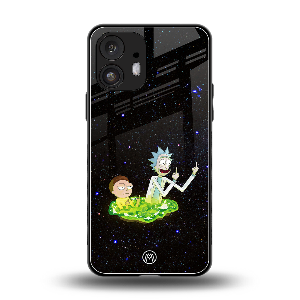 rick and morty fo aesthetic back phone cover | glass case for nothing phone 2