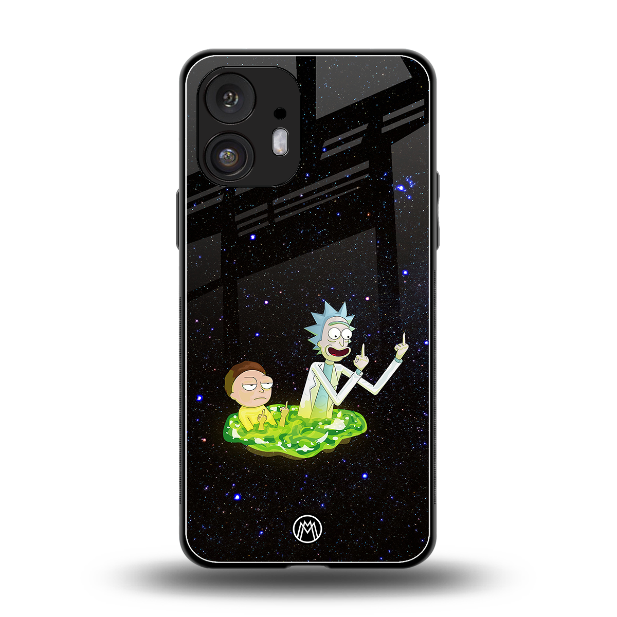 rick and morty fo aesthetic back phone cover | glass case for nothing phone 2
