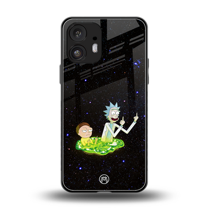 rick and morty fo aesthetic back phone cover | glass case for nothing phone 2