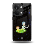 rick and morty fo aesthetic back phone cover | glass case for oneplus nord 3