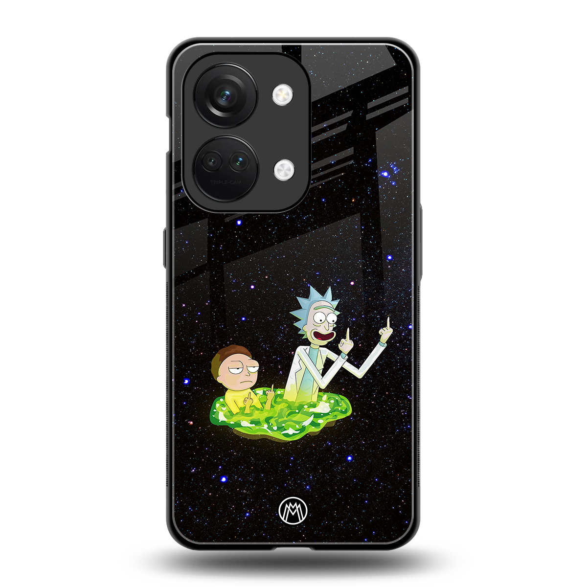 rick and morty fo aesthetic back phone cover | glass case for oneplus nord 3