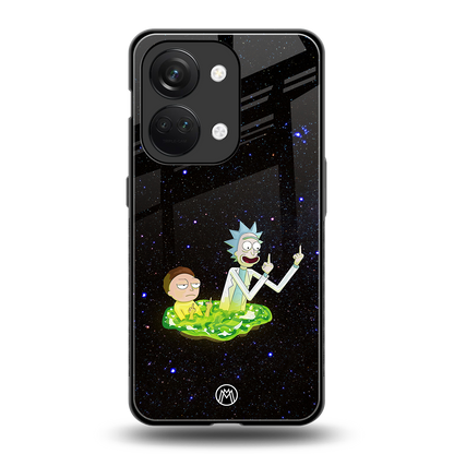 rick and morty fo aesthetic back phone cover | glass case for oneplus nord 3