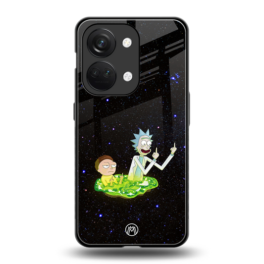 rick and morty fo aesthetic back phone cover | glass case for oneplus nord 3