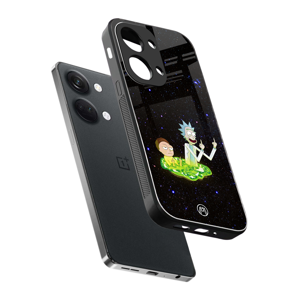 rick and morty fo aesthetic back phone cover | glass case for oneplus nord 3