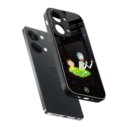 rick and morty fo aesthetic back phone cover | glass case for oneplus nord 3