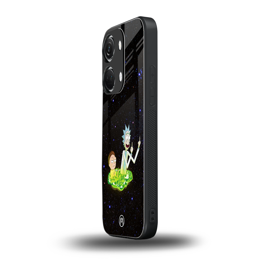 rick and morty fo aesthetic back phone cover | glass case for oneplus nord 3