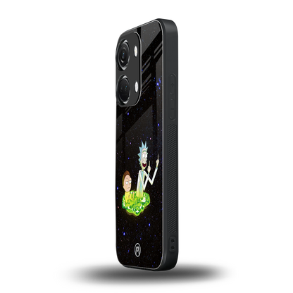 rick and morty fo aesthetic back phone cover | glass case for oneplus nord 3