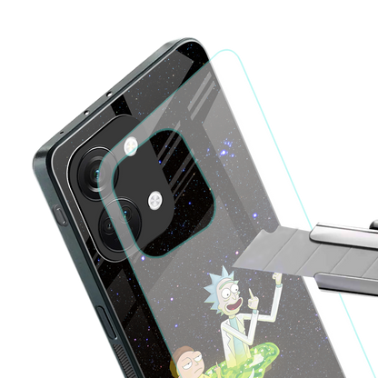 rick and morty fo aesthetic back phone cover | glass case for oneplus nord 3