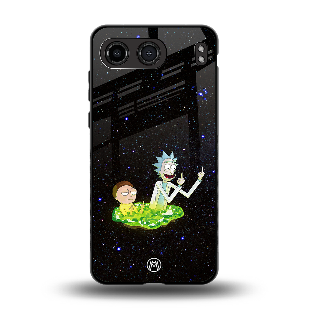 rick and morty fo aesthetic back phone cover | glass case for oneplus nord 4