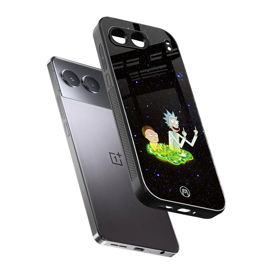 rick and morty fo aesthetic back phone cover | glass case for oneplus nord 4