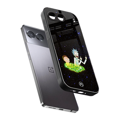 rick and morty fo aesthetic back phone cover | glass case for oneplus nord 4