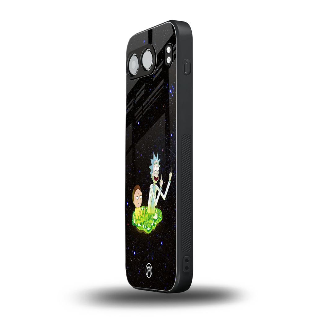 rick and morty fo aesthetic back phone cover | glass case for oneplus nord 4