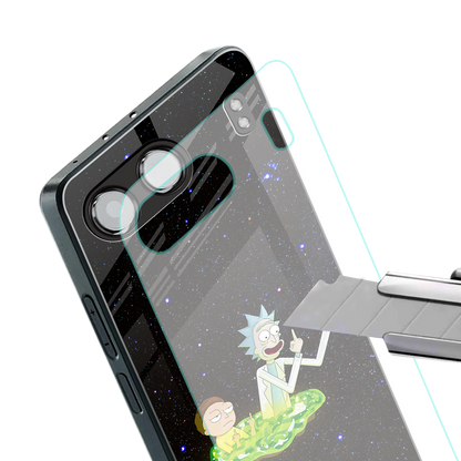 rick and morty fo aesthetic back phone cover | glass case for oneplus nord 4