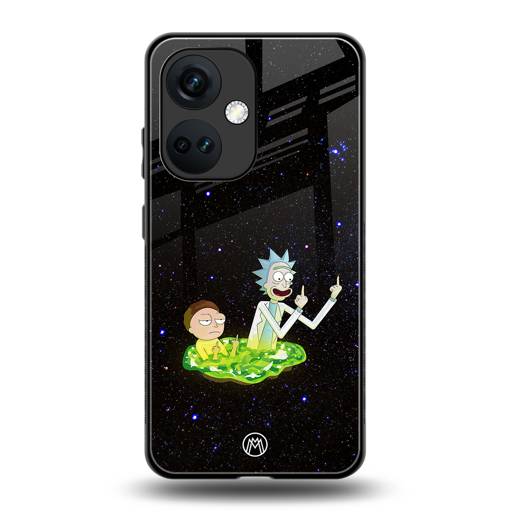 rick and morty fo aesthetic back phone cover | glass case for oneplus nord ce 3