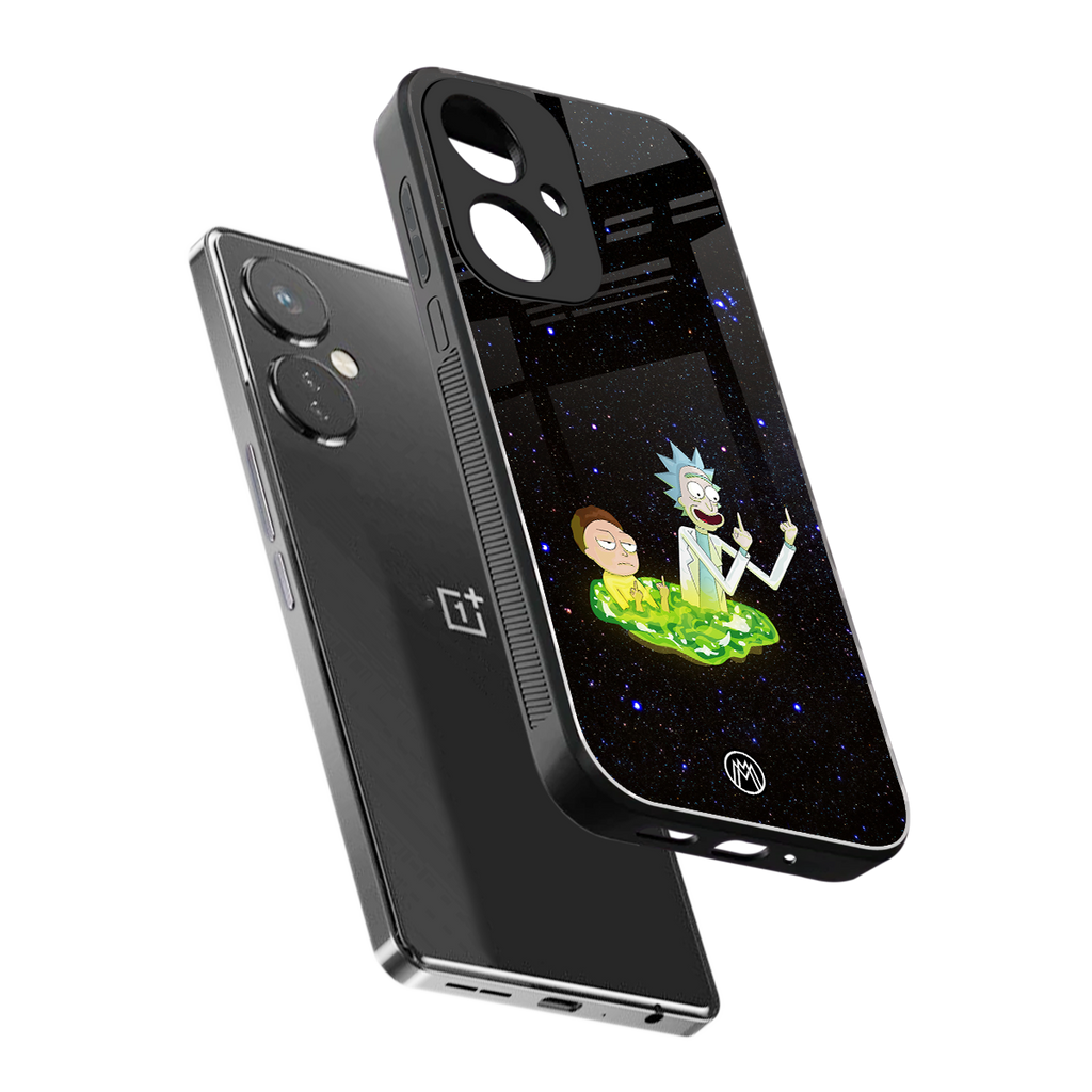 rick and morty fo aesthetic back phone cover | glass case for oneplus nord ce 3
