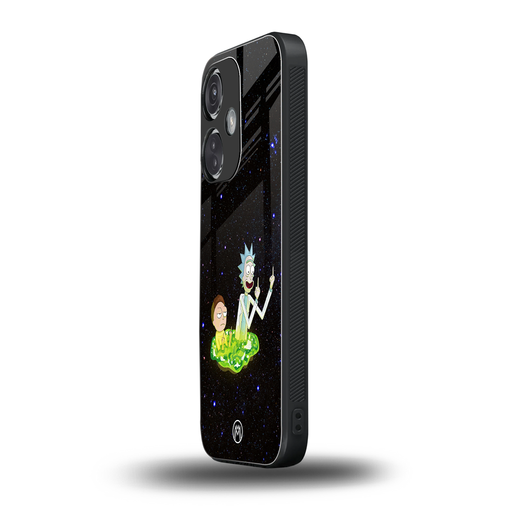 rick and morty fo aesthetic back phone cover | glass case for oneplus nord ce 3