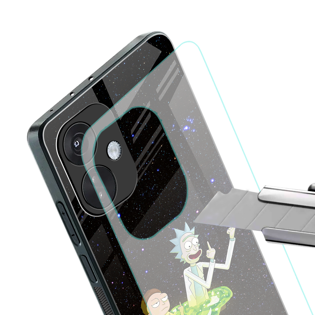 rick and morty fo aesthetic back phone cover | glass case for oneplus nord ce 3