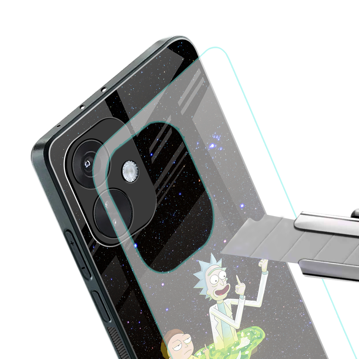 rick and morty fo aesthetic back phone cover | glass case for oneplus nord ce 3