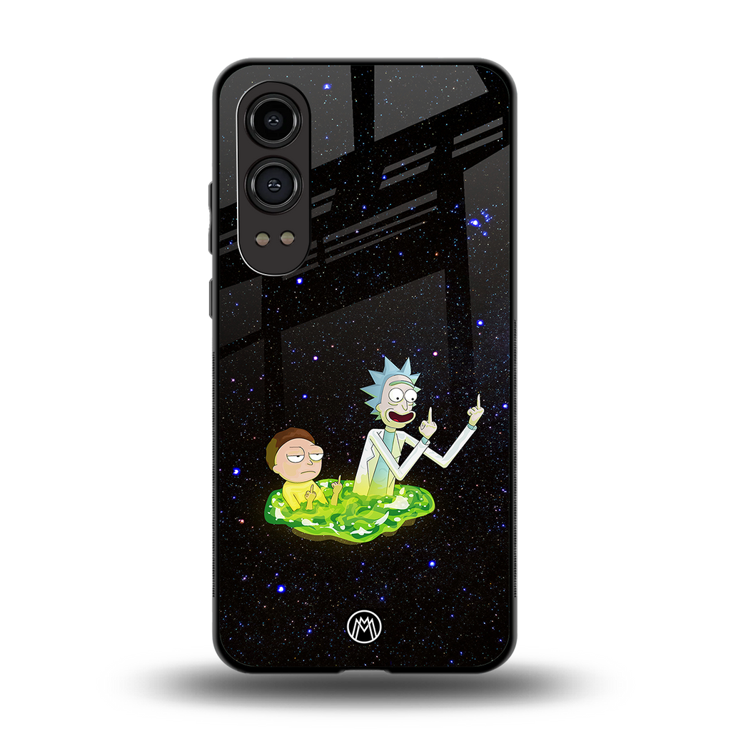 rick and morty fo aesthetic back phone cover | glass case for oneplus nord ce 4 lite