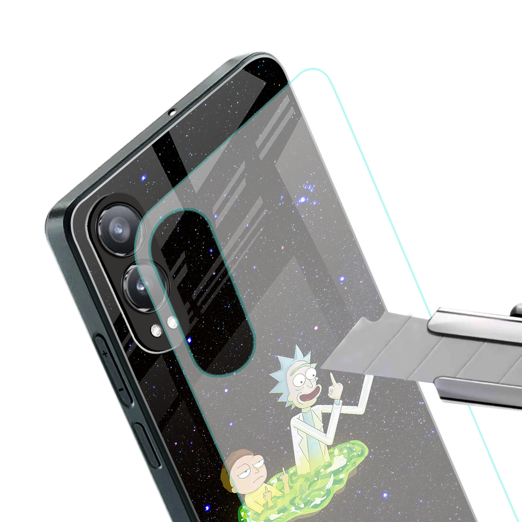 rick and morty fo aesthetic back phone cover | glass case for oneplus nord ce 4 lite