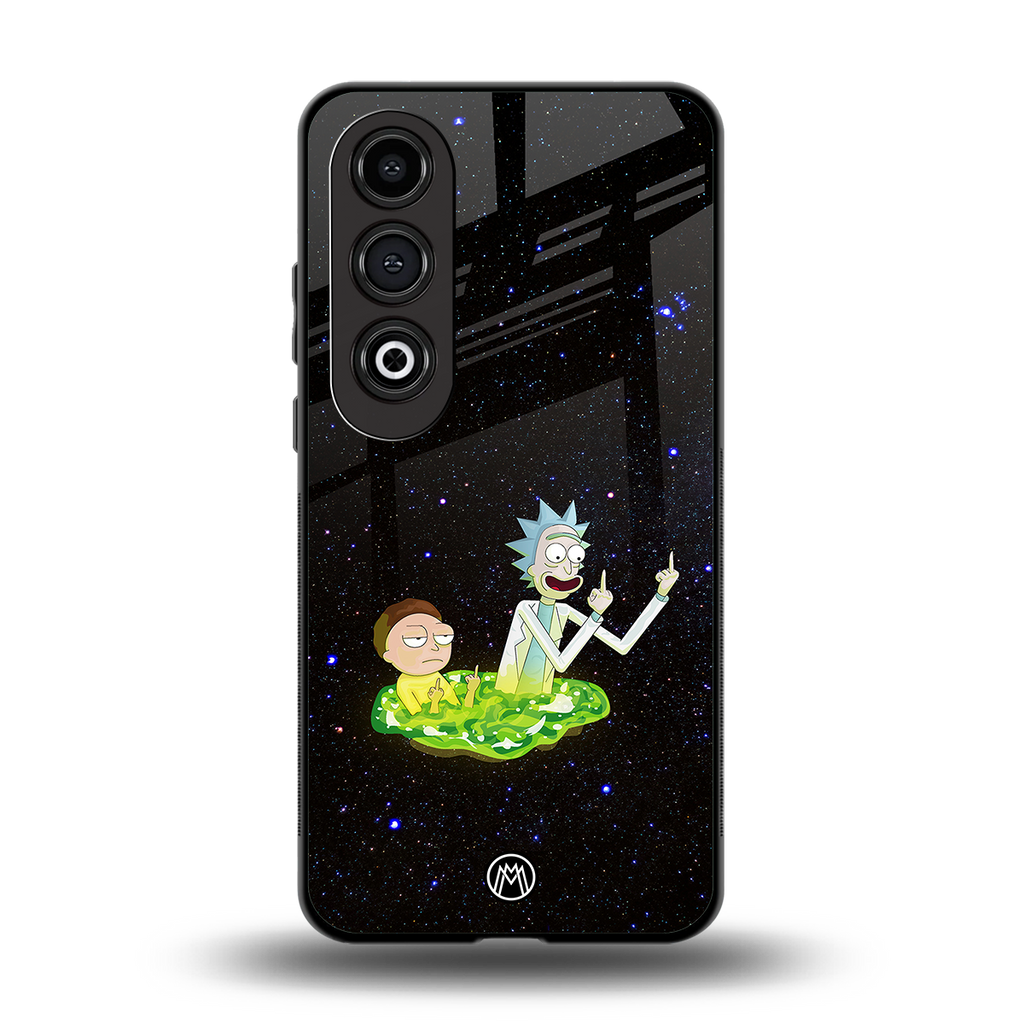 rick and morty fo aesthetic back phone cover | glass case for oneplus nord ce 4