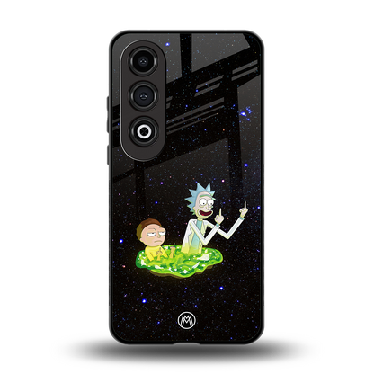 rick and morty fo aesthetic back phone cover | glass case for oneplus nord ce 4