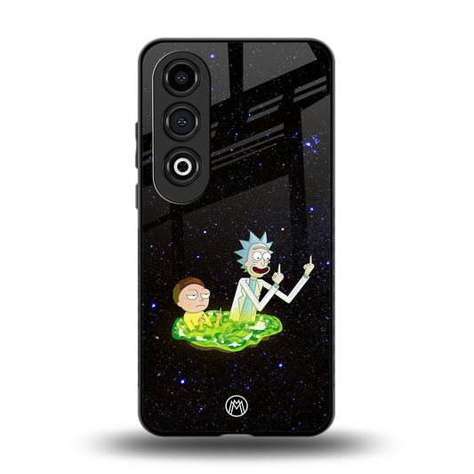rick and morty fo aesthetic back phone cover | glass case for oneplus nord ce 4