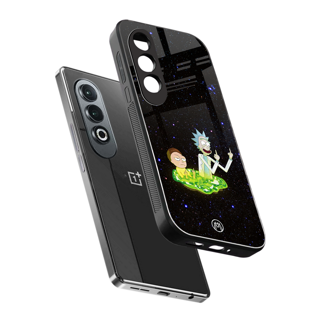 rick and morty fo aesthetic back phone cover | glass case for oneplus nord ce 4