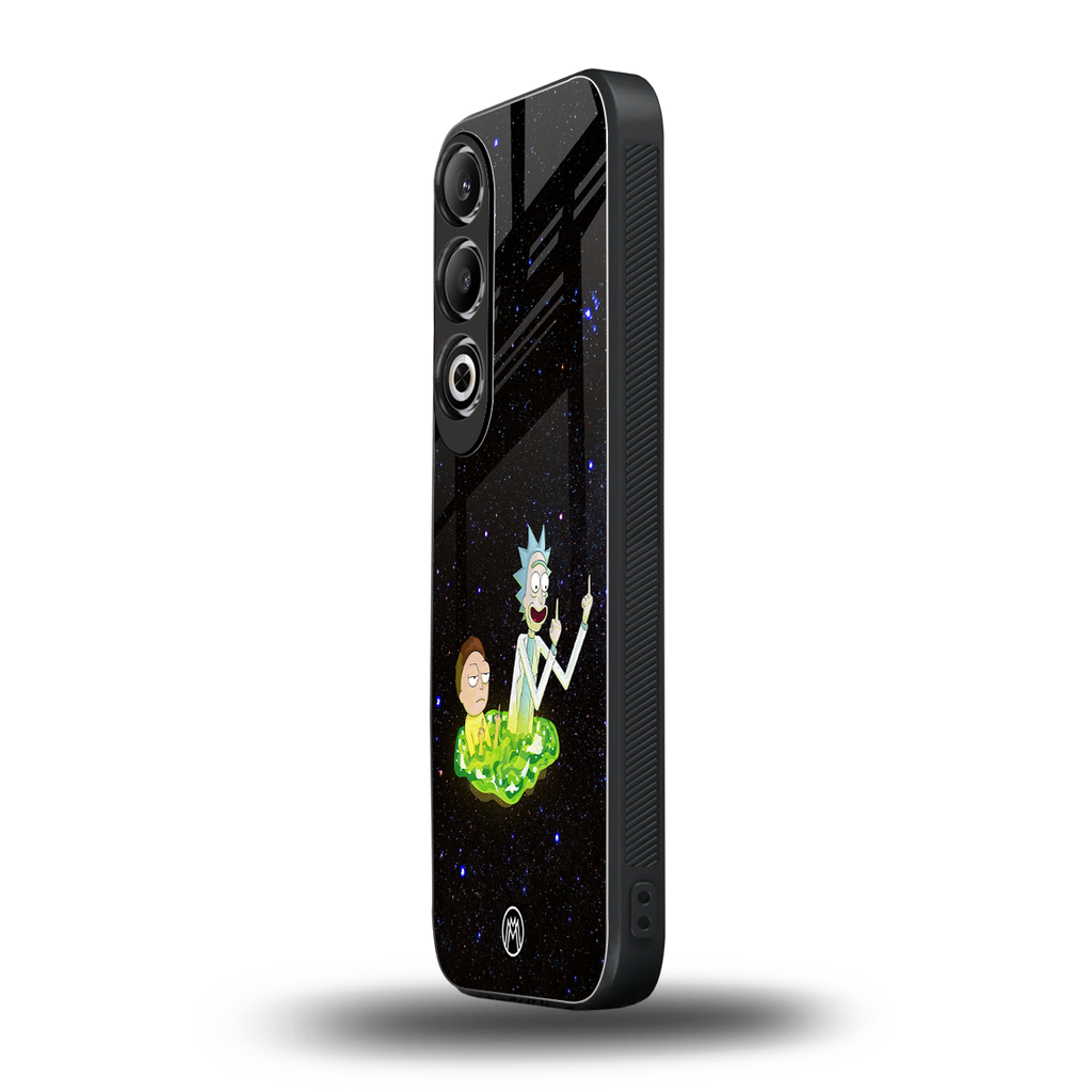 rick and morty fo aesthetic back phone cover | glass case for oneplus nord ce 4