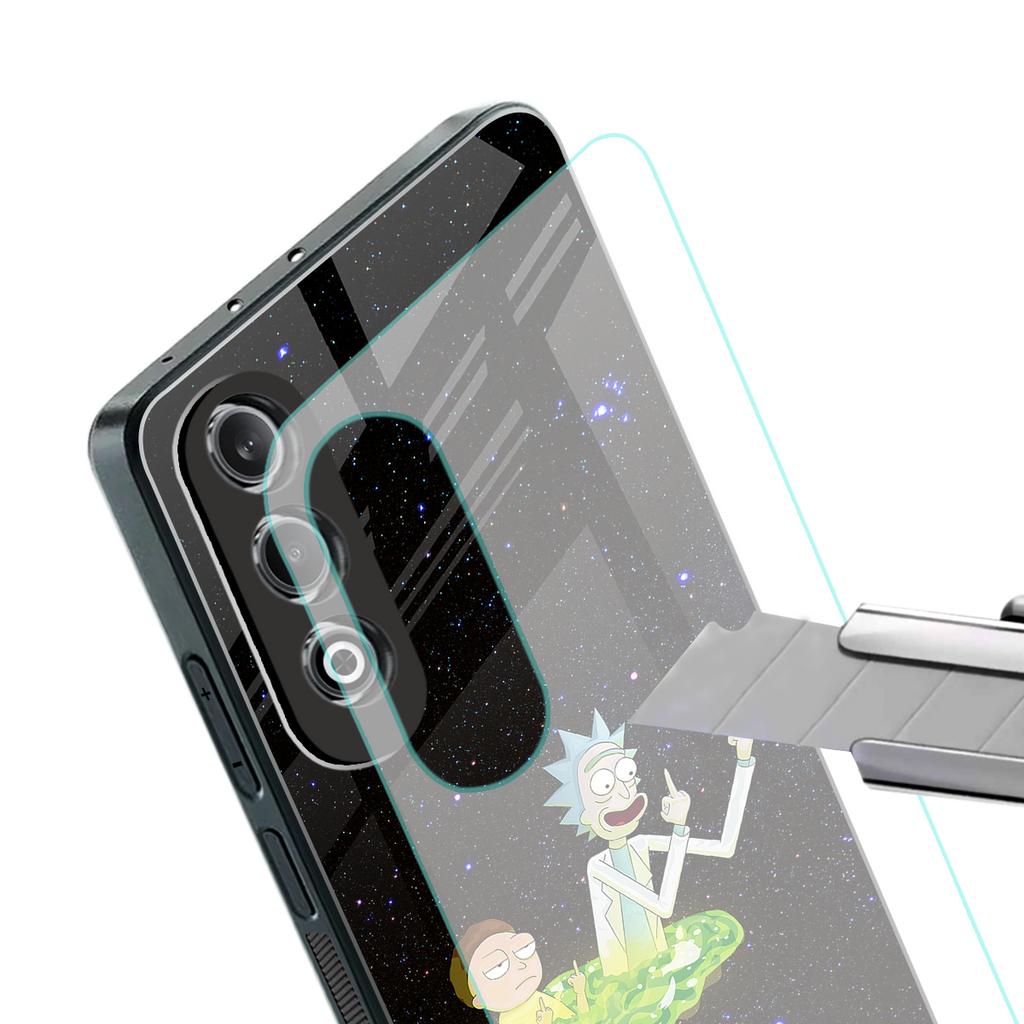 rick and morty fo aesthetic back phone cover | glass case for oneplus nord ce 4