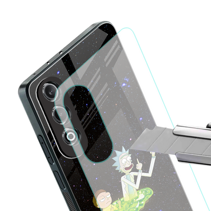 rick and morty fo aesthetic back phone cover | glass case for oneplus nord ce 4