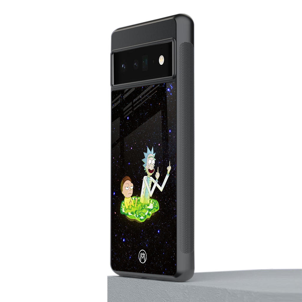 rick and morty fo aesthetic back phone cover | glass case for google pixel 6 pro