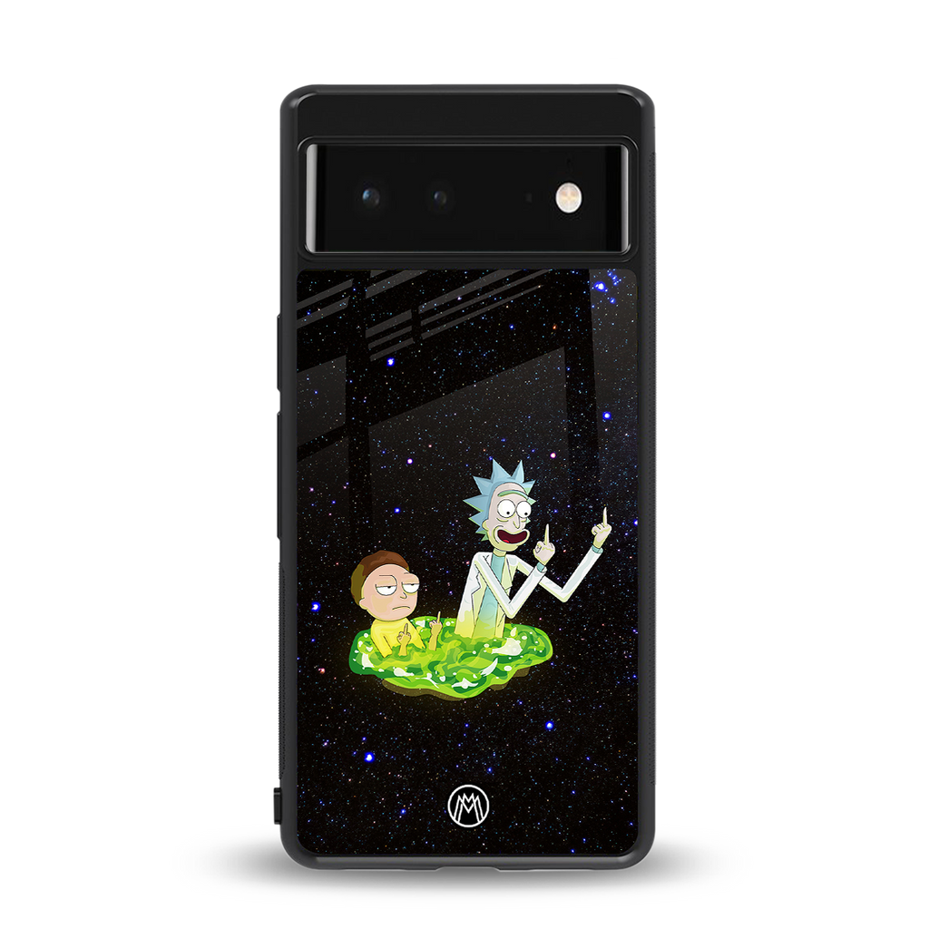 rick and morty fo aesthetic back phone cover | glass case for google pixel 6