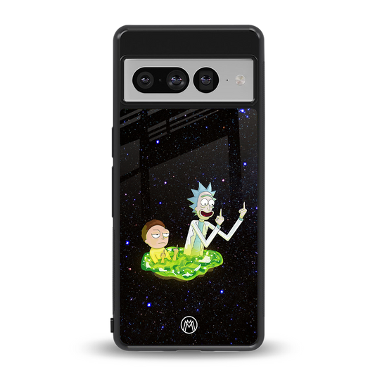 rick and morty fo aesthetic back phone cover | glass case for google pixel 7 pro
