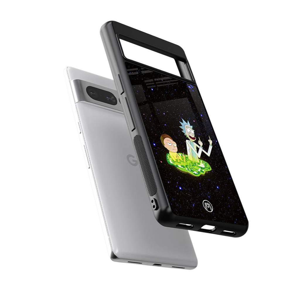 rick and morty fo aesthetic back phone cover | glass case for google pixel 7 pro