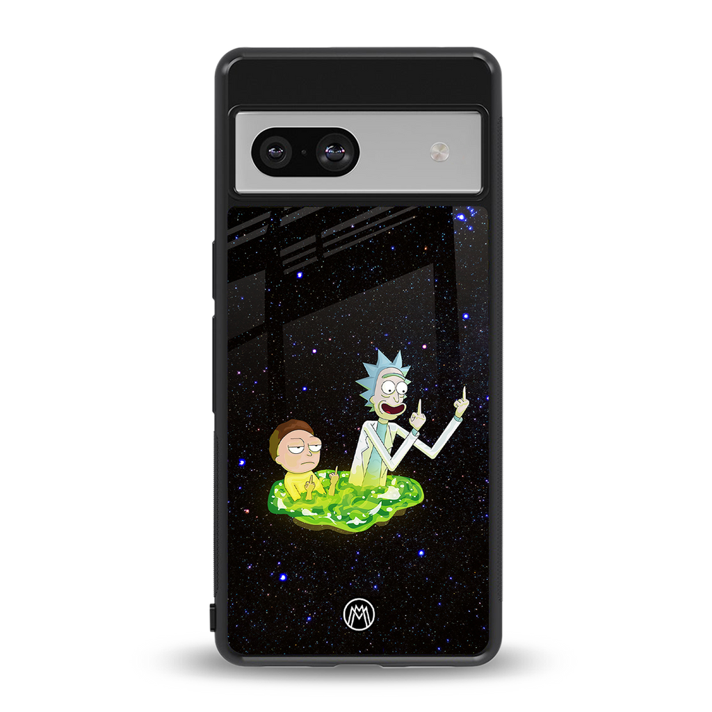 rick and morty fo aesthetic back phone cover | glass case for Google Pixel 7