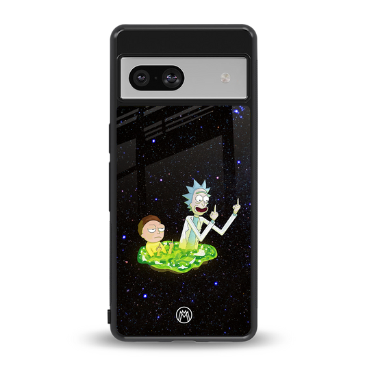 rick and morty fo aesthetic back phone cover | glass case for Google Pixel 7A