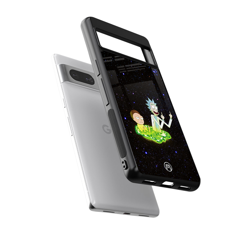 rick and morty fo aesthetic back phone cover | glass case for Google Pixel 7